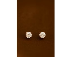 Lundholm Luxe 925 Sterling Zilver Studs Oorbellen Oorstekers Zilver Zirkonia Oorknopjes Rose Goud - Vrouwen cadeautjes tip - verjaardag cadeau voor vriendin - Scandinavisch Design