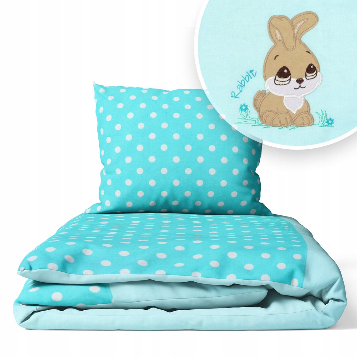 Kinderbeddengoed 2-delig 100x135cm Katoen met Konijn Applicatie