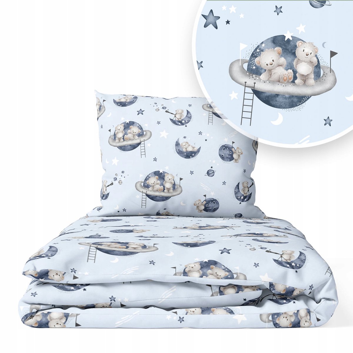 Kinderbeddengoed 120x90 cm, 2-delig, katoen, met ritssluiting
