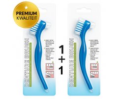 Premium Kunstgebit Borstel 1+1 Deal – Geschikt voor Kunstgebit, Nachtbeugel & Mondstuk – Prothese borstel - Dubbele Borstelkop & Ergonomisch Design