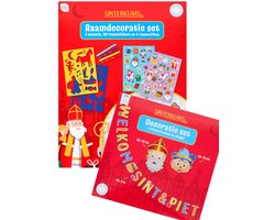 Sinterklaas - Raamdecoratie - Stickers set - Stencils - Raamstiften - Ballonnen