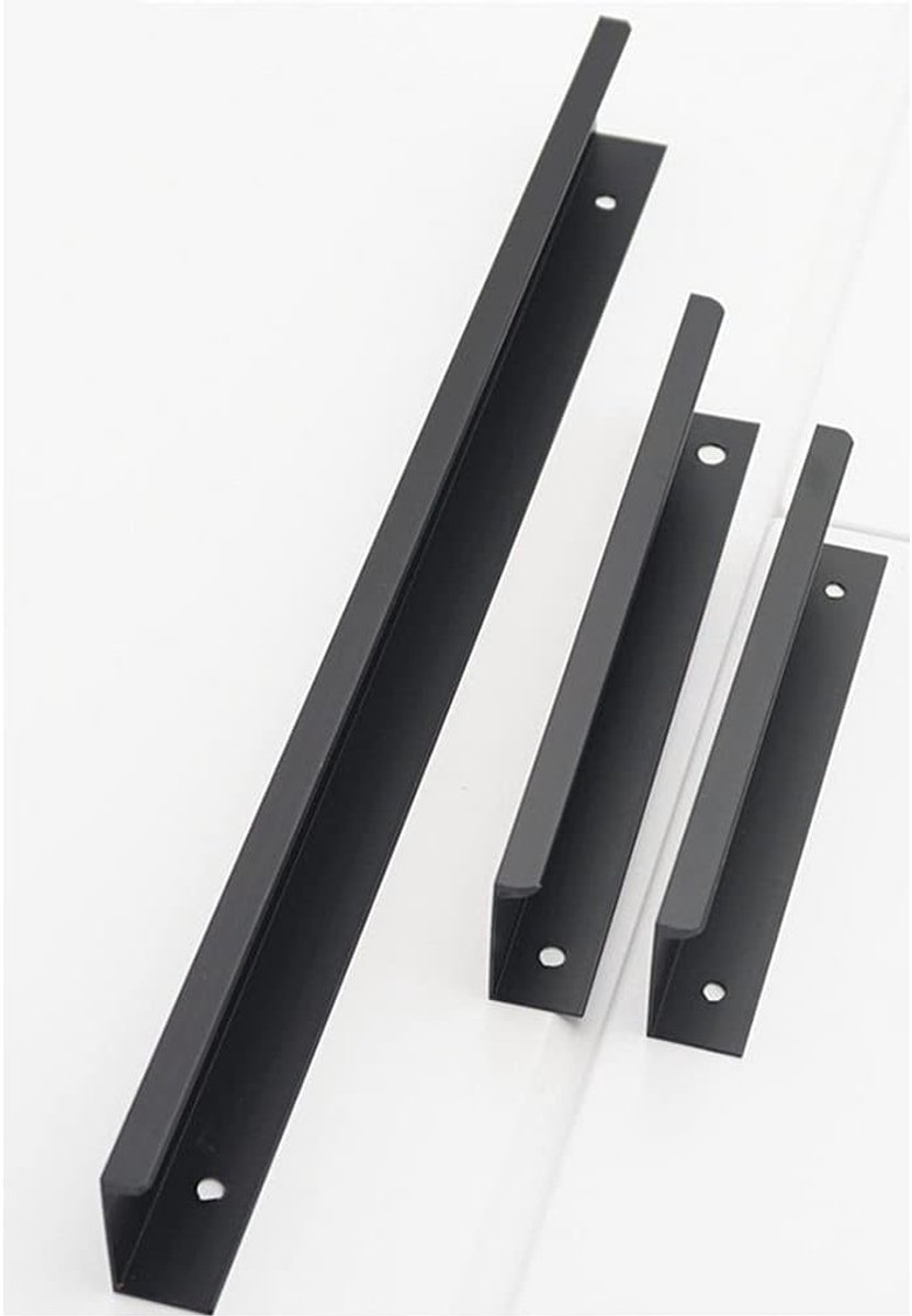 Verborgen kastgreep, meubelgrepen, aluminium deurklinken, moderne keukengrepen, deurgreep, ladegreep, knoppen voor kledingkast, slaapkamer, badkamer, 2 stuks, totale lengte 1200 mm, zwart