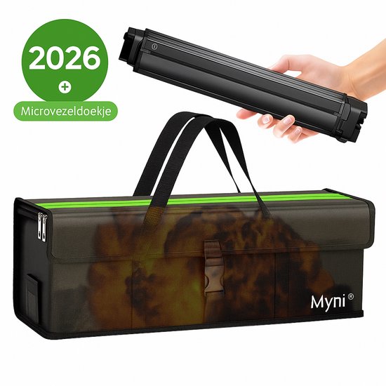 Sacoche pour batterie de vélo électrique Myni® – Étanche et ignifugée – 41 × 13 × 12 cm – Sacoche de rangement pour batterie de vélo avec bandoulière