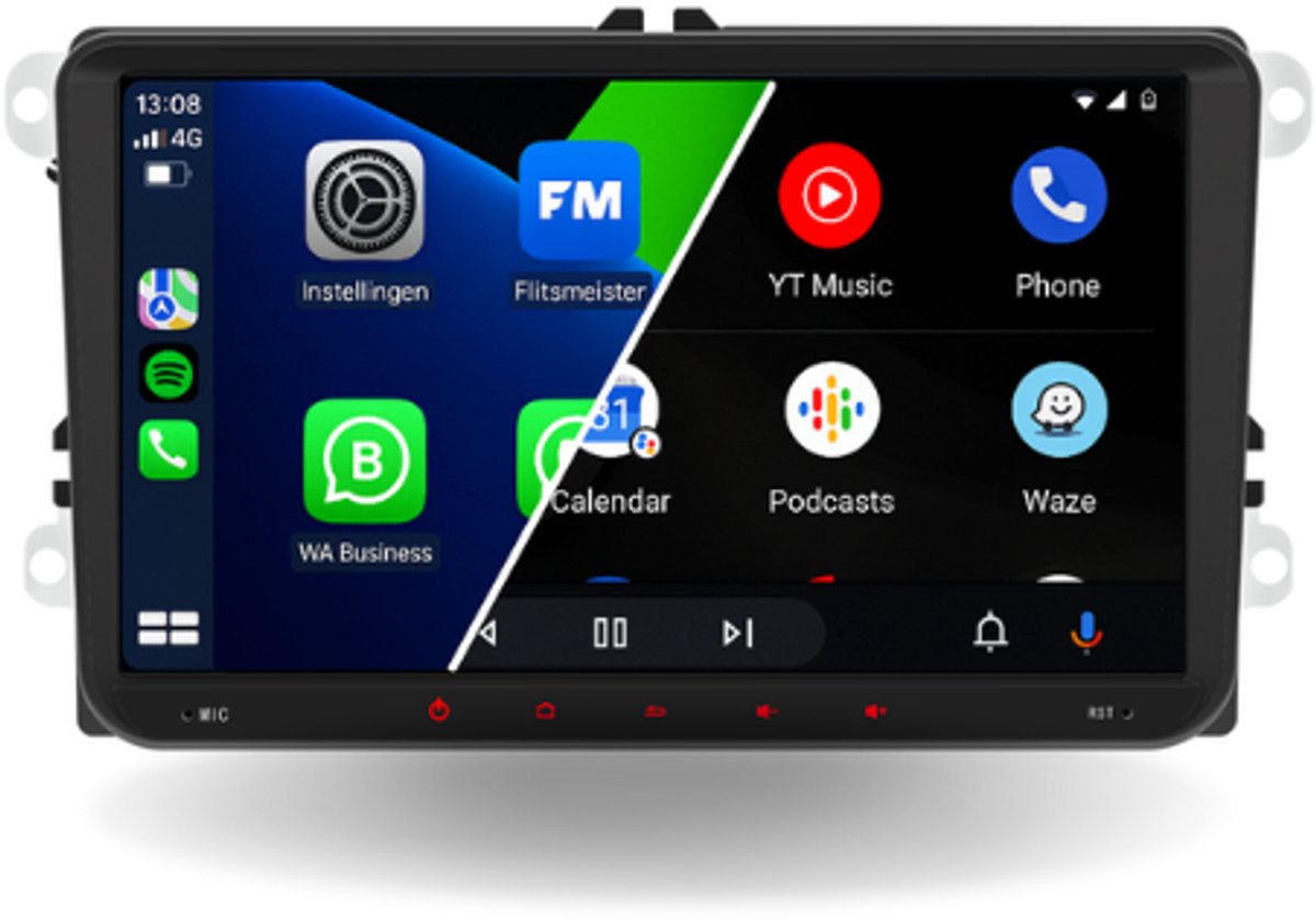 Volkswagen Polo Navigatiesysteem – 9″ Android Radio – Draadloze Apple CarPlay & Android Auto – Bluetooth – WiFi – Plug & Play – Geschikt voor Polo 2008–2019