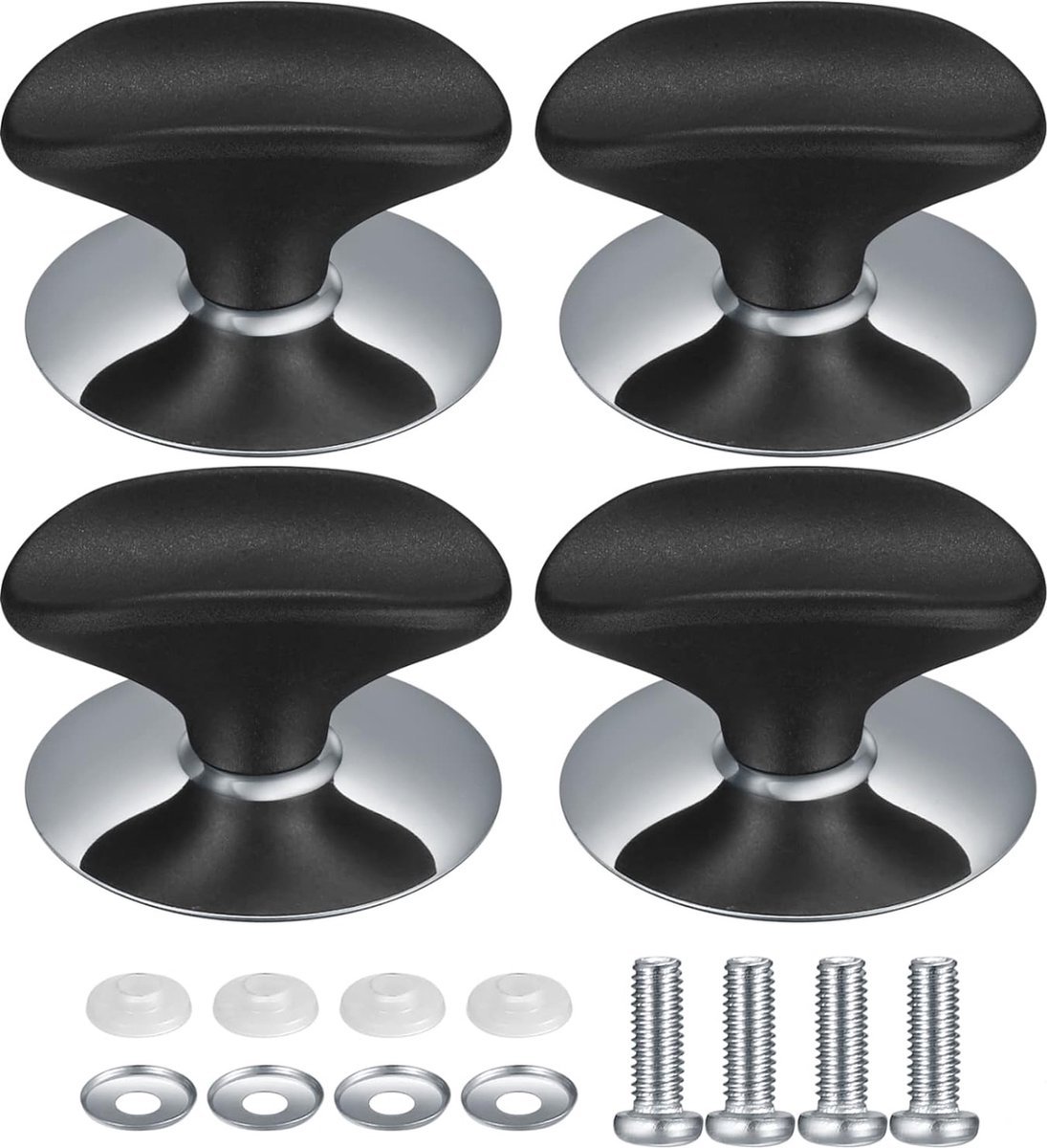 Pannendeksel knop - Pot Deksel Knop - Universele - 4 stuks - voor deksel pannen en potten vervangen - Pan Deksel Holding Handvat - Pandeksel - Keuken Kookgerei Knop Handvat - Reserveknoppen handgrepen