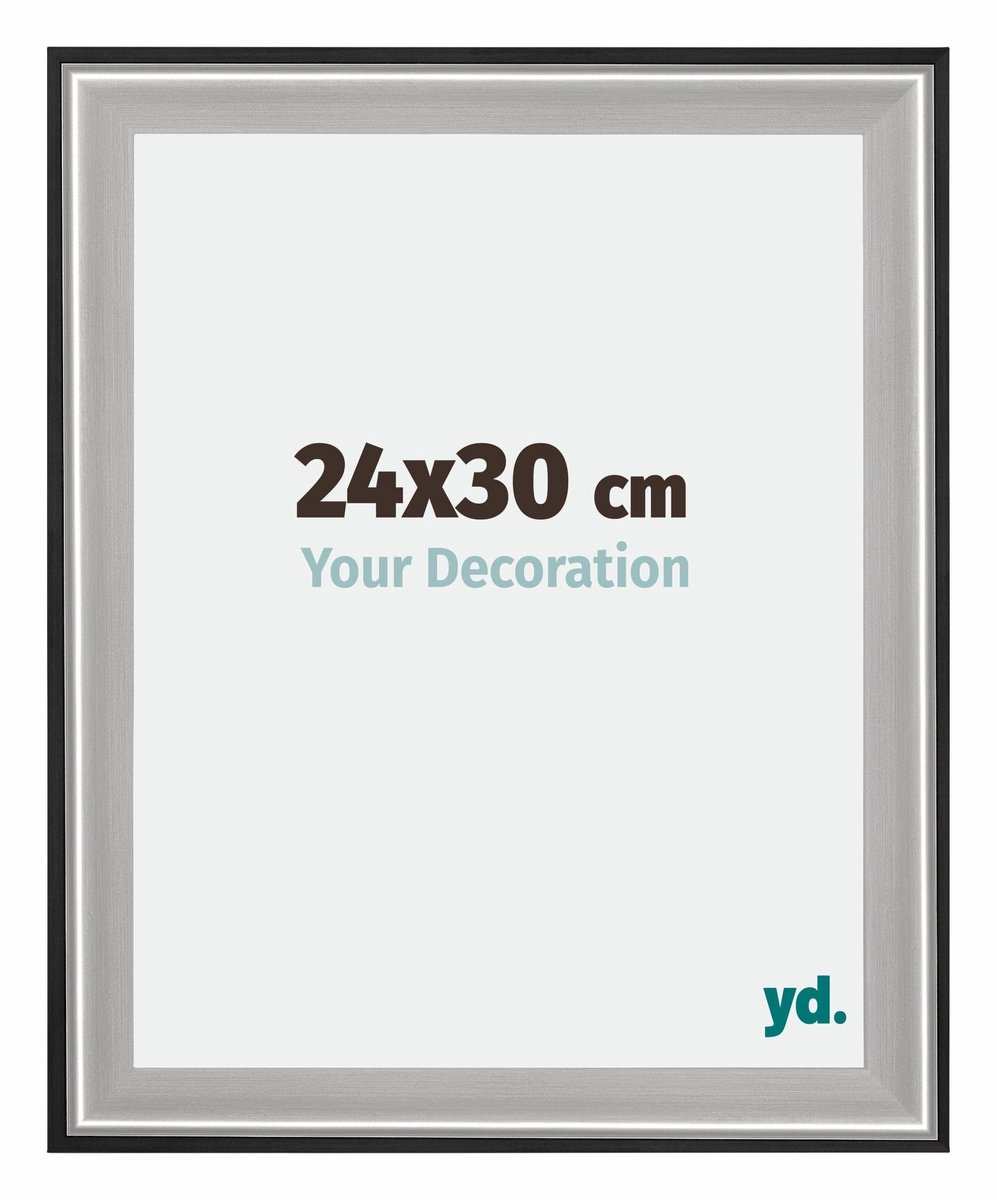 yd. Your Decoration - Fotolijst 24x30 cm - Hout - Zwart Zilver Gepolijst - Birmingham