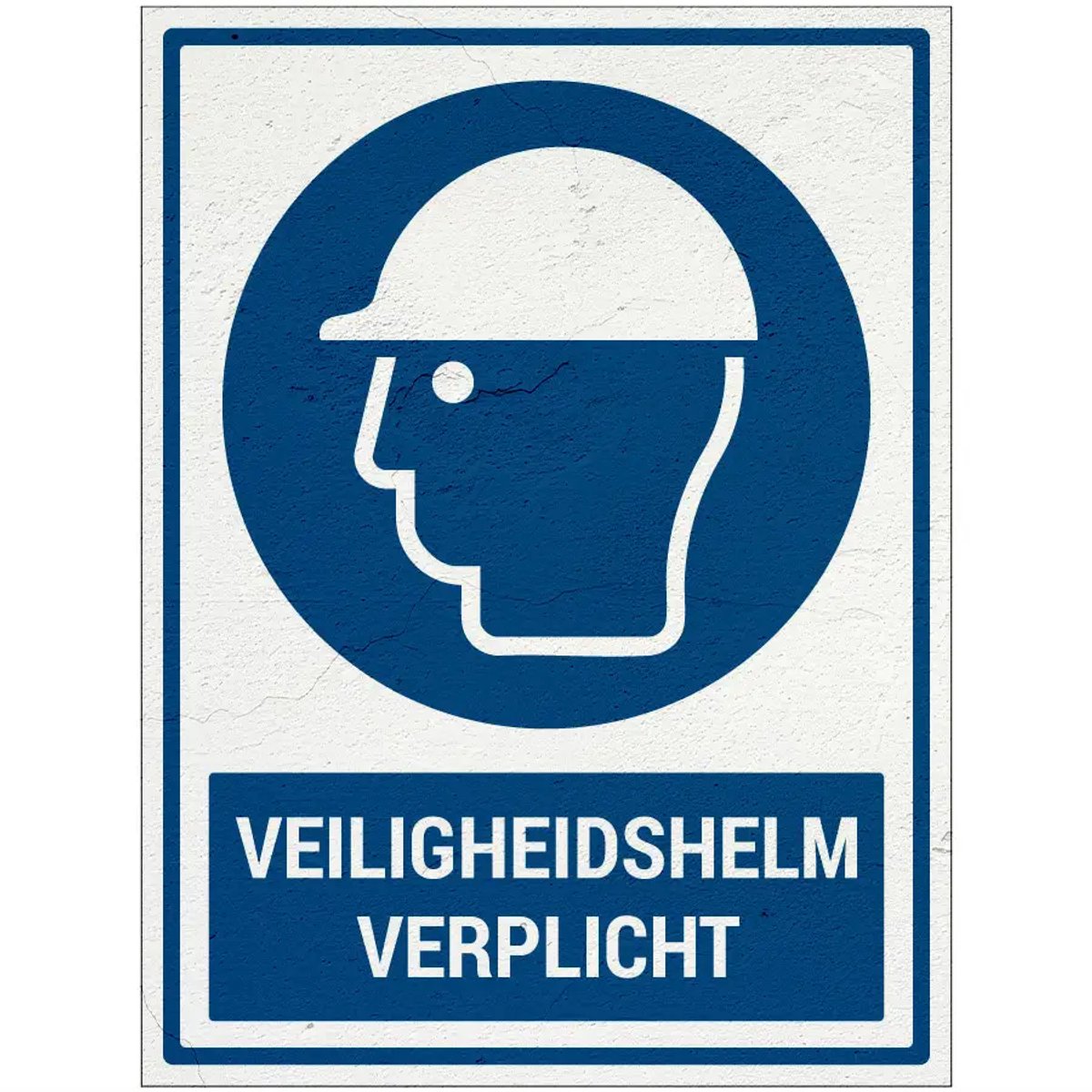 Veiligheidshelm verplicht bord met tekst | Sign Again materiaal | 20 x 15 cm