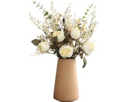 Kunstbloemen-Wit-Huisdecoratie-Vaas-Inclusief