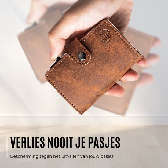 EliteWallets Porte-cartes – Porte-cartes de crédit avec Protection RFID – Porte-cartes – Portefeuille – Porte-cartes extensible – Hommes et femmes – Marron Londres