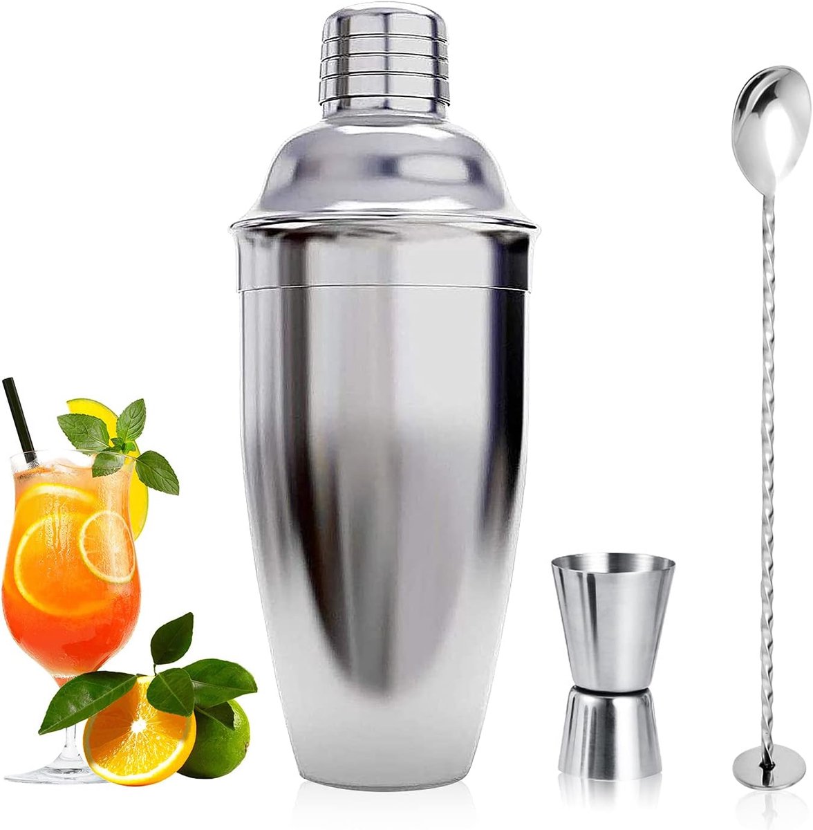 longziming Bartender Cocktail Shaker – 750ml – Martini Drink Shaker – RVS – Zeef – Cocktail Mixer – Geschenk– Bartender Mixer Tool