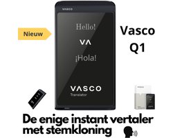 Vasco Q1 Phantom Black AI vertaler Nieuw 2025 de enige instant translator met stemkloning telefoongesprekken en handsfree modus gratis Internet foto en telefoon Vertaler