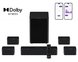 ULTIMEA Poseidon D80 Boom - 7.1 Dolby Atmos Soundbar - Draadloze Subwoofer & Surround Speakers - Home Cinema - HDMI eARC - Soundbar voor tv - Zwart