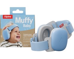 Alpine Muffy Baby Comfort (0-48 Maanden) - Beschermt bij Vuurwerk, Feesten en Evenementen - Gecertificeerde Koptelefoon Baby - Verstelbare Gehoorbescherming Baby en Kinderen - Veilige & Comfortabele Pasvorm - 24 dB Demping - Blauw
