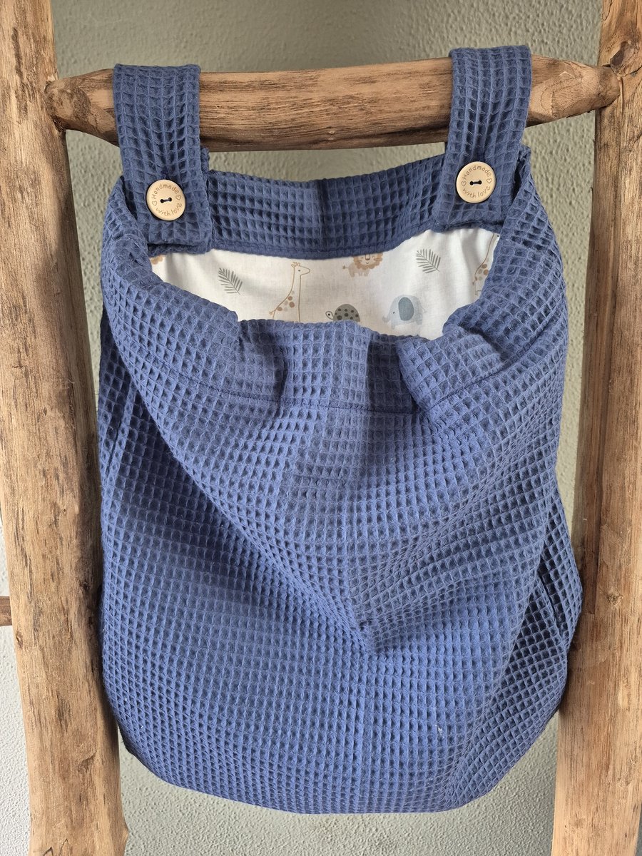 Boxzak baby Blauw - Safari – opbergzak box – box organizer – 40x50 cm – handgemaakt – babykamer accessoire Baby Creaties