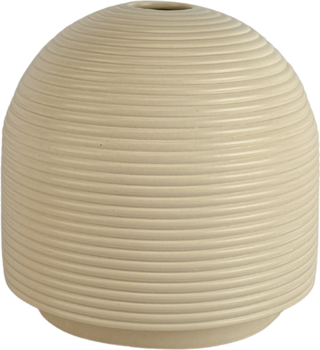 XLBoom Nova Medium Cream - Keramische design vaas (Ø 20 cm) met ribbeltextuur - Verkrijgbaar in Cream & Mocha - Sculpturale vaas door Alain Gilles