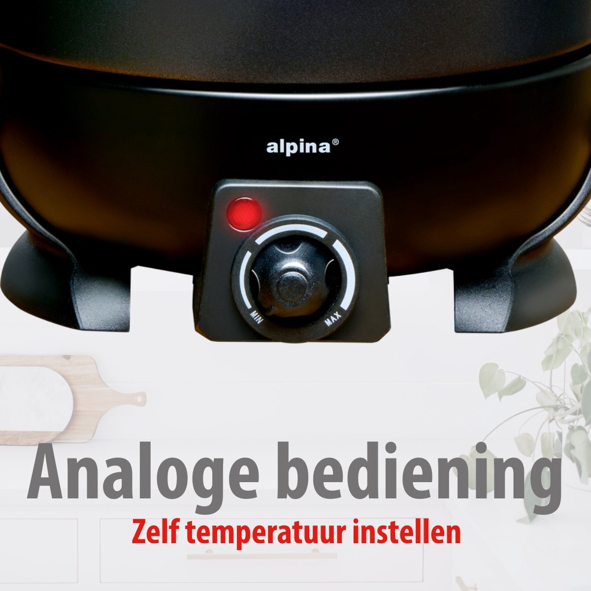 alpina Fondueset Elektrisch 800W – Fonduepan 2L voor 6 Personen - Geschikt voor Kaasfondue en Chocolade Fondue – Incl. Fonduevorken – Instelbare Temperatuur – RVS met Antiaanbaklaag – foto 3