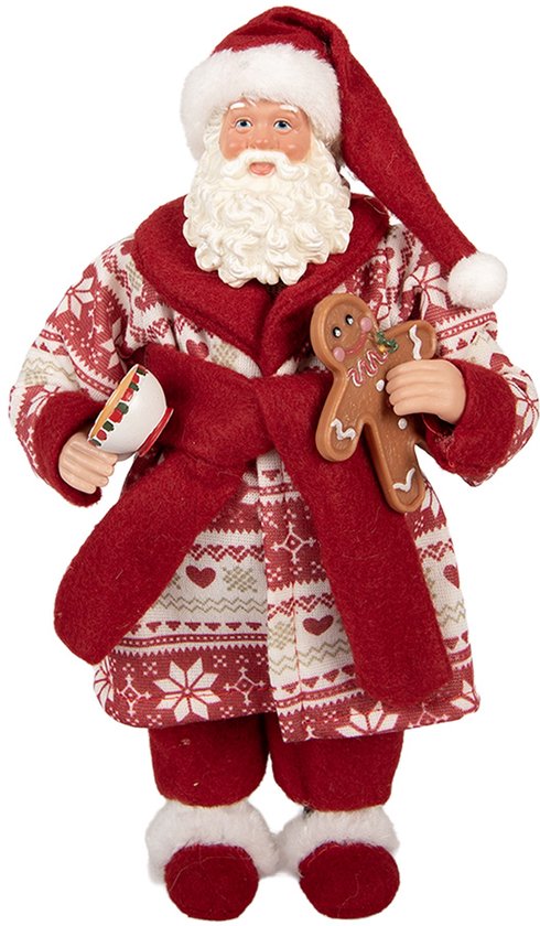 Clayre & Eef Décoration de Noël Image Père Noël 15x11x28 cm Rouge Plastique