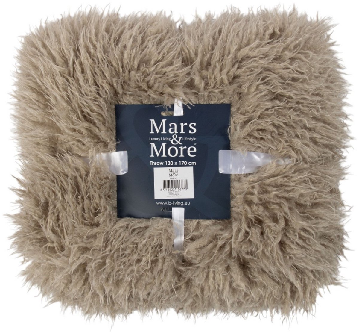 Mars & More plaid tibetaans lam grijs 130x170cm
