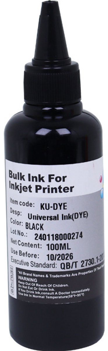 Geschikt voor canon 815 IP2780 MX328 MP259 288 236 printer aansluiting voor inkt, 100ML zwart per stuk