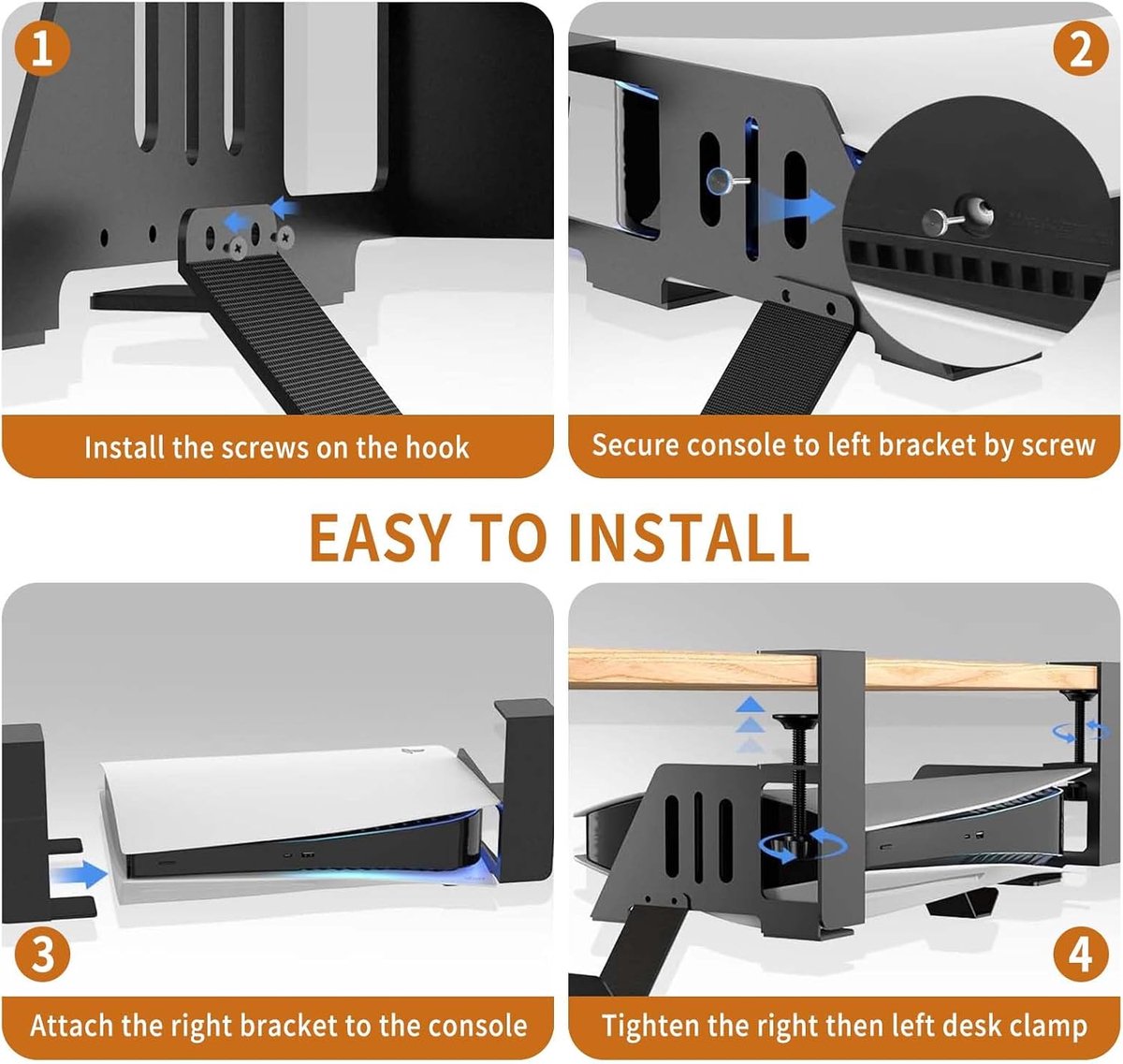 LVYXON Voor PS5 Onder Bureau Metalen Opslag Stand LVYXON Voor PS5 Onder Bureau Metalen Opslag Stand