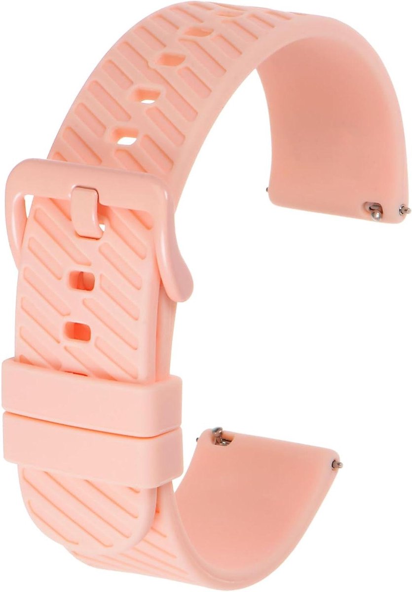 Siliconen horlogeband 20 mm met snelsluiting - voor heren en dames - roze kleur - comfortabel en stijlvol