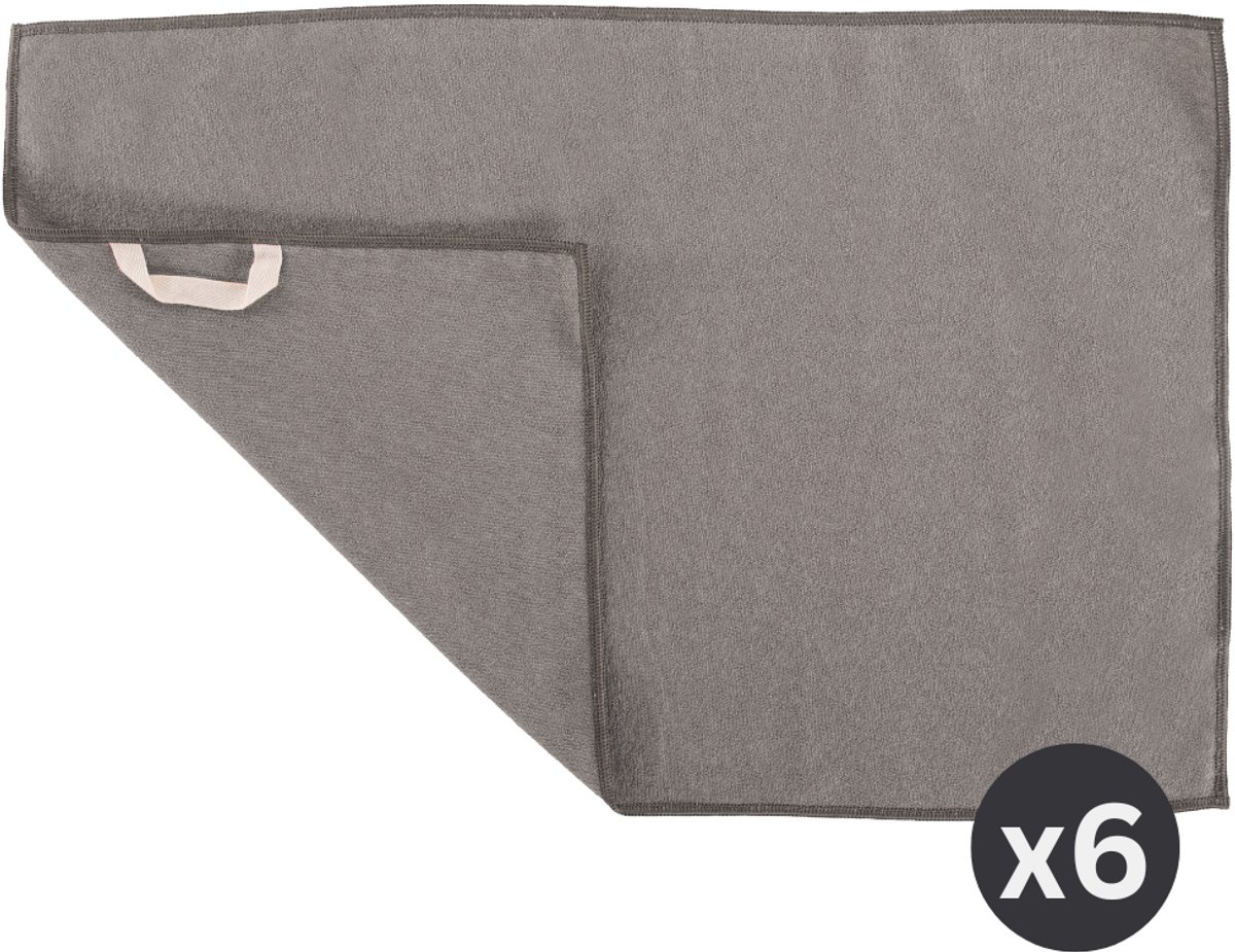 Tiseco - Keukenhanddoek ESSENTIALS - SET/6 - microvezel - 60x40 cm, grijs