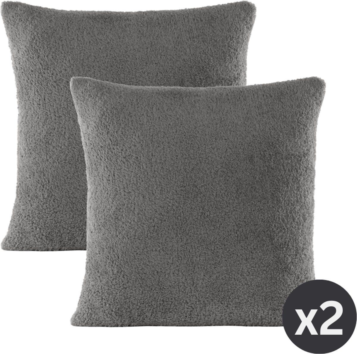 Tiseco Kussen COCOON (gevuld) - SET/2 - Half fleece - 45x45 cm, grijs GREY