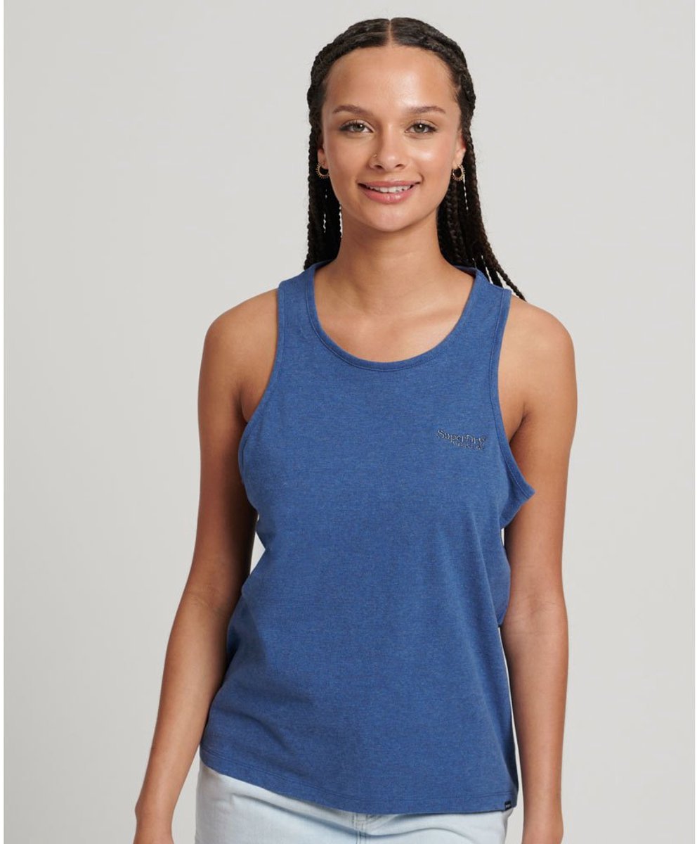 Superdry Vintage Logo Mouwloos T-shirt XS Vrouw Blauw