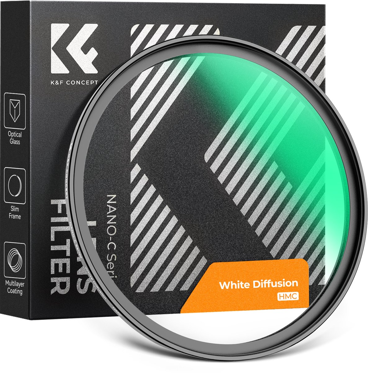K&F Concept 82mm White Mist Diffusion soft filter Nano-C voor cinematisch dromerig effect