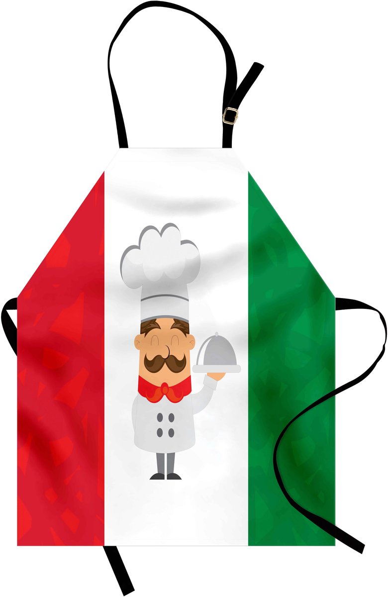 New Bed Italiaanse vlag Kleurrijke Karikatuur Waterdicht Schort voor Dagelijks en Professioneel Gebruik, 78x66cm