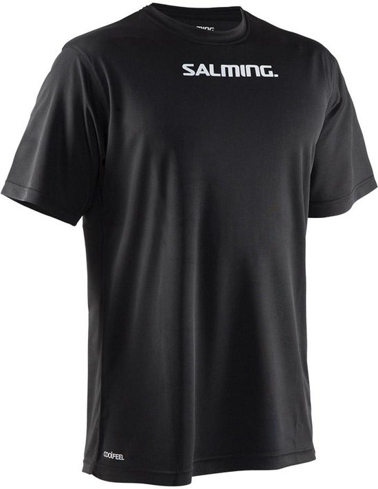 Foto: Salming focus t shirt met korte mouwen zwart 10 years jongen