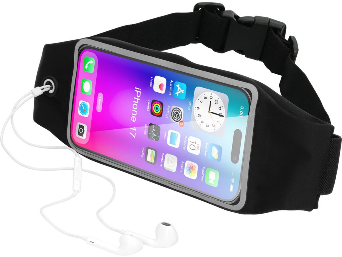 Mobiparts Comfort Fit Sport Belt geschikt voor Apple iPhone 17 - Zwart