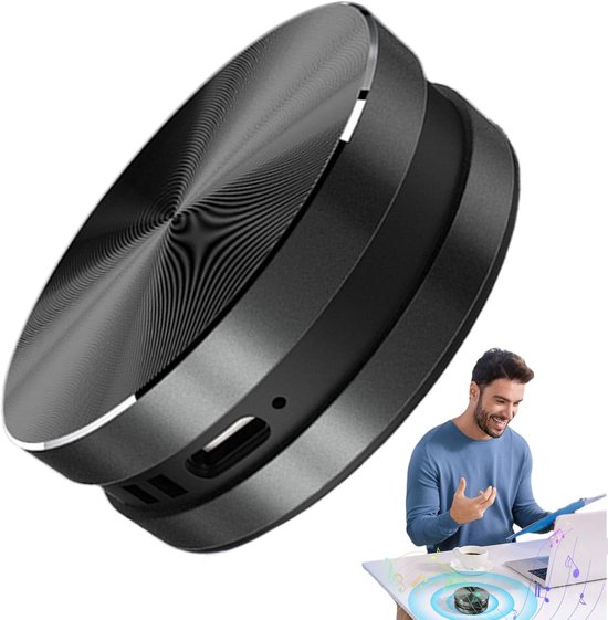 Draadloze luidspreker met botgeleiding - Resonantie-zuignapluidspreker - Waterdicht ontwerp - Muziekspeler - Geschikt voor gebruik in badkamer en douche Bluetooth-luidspreker - Metalen behuizing met zuignap - Zwart (1,97'' x 1,97'' x 0,98'') van EasyULT. — afbeelding 5
