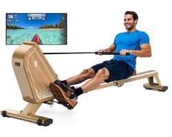 MettleMatic OR3 Roeitoestel voor thuis – magnetisch roeitoestel met bluetooth-monitor – 16 weerstandsniveaus – compact roeitoestel met 150 kg gewichtscapaciteit – verticale opslag