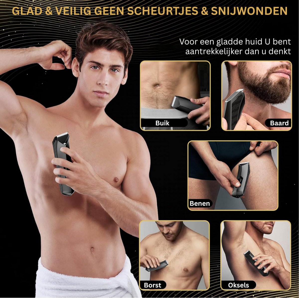 ZRSS® Bodygroomer Mannen - Trimmer Schaamstreek en Lichaam - Extra Veilig