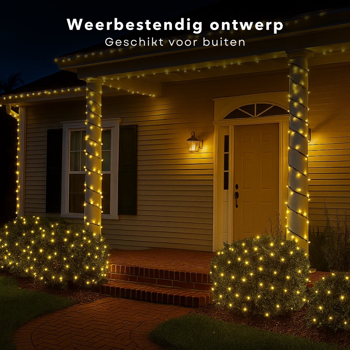 Cheqo® Kerstverlichting Op Batterij - Warm Wit LED Lampjes - Geschikt Voor Binnen En Buiten - 96 LED Lampjes - 7 Meter Lichtsnoer - Met Timer - 8-Functies - IP44 Waterdicht - Zwarte Kabel - 3x AA Batterijen - Kerstlampjes - Kerstboomverlichting – foto 5