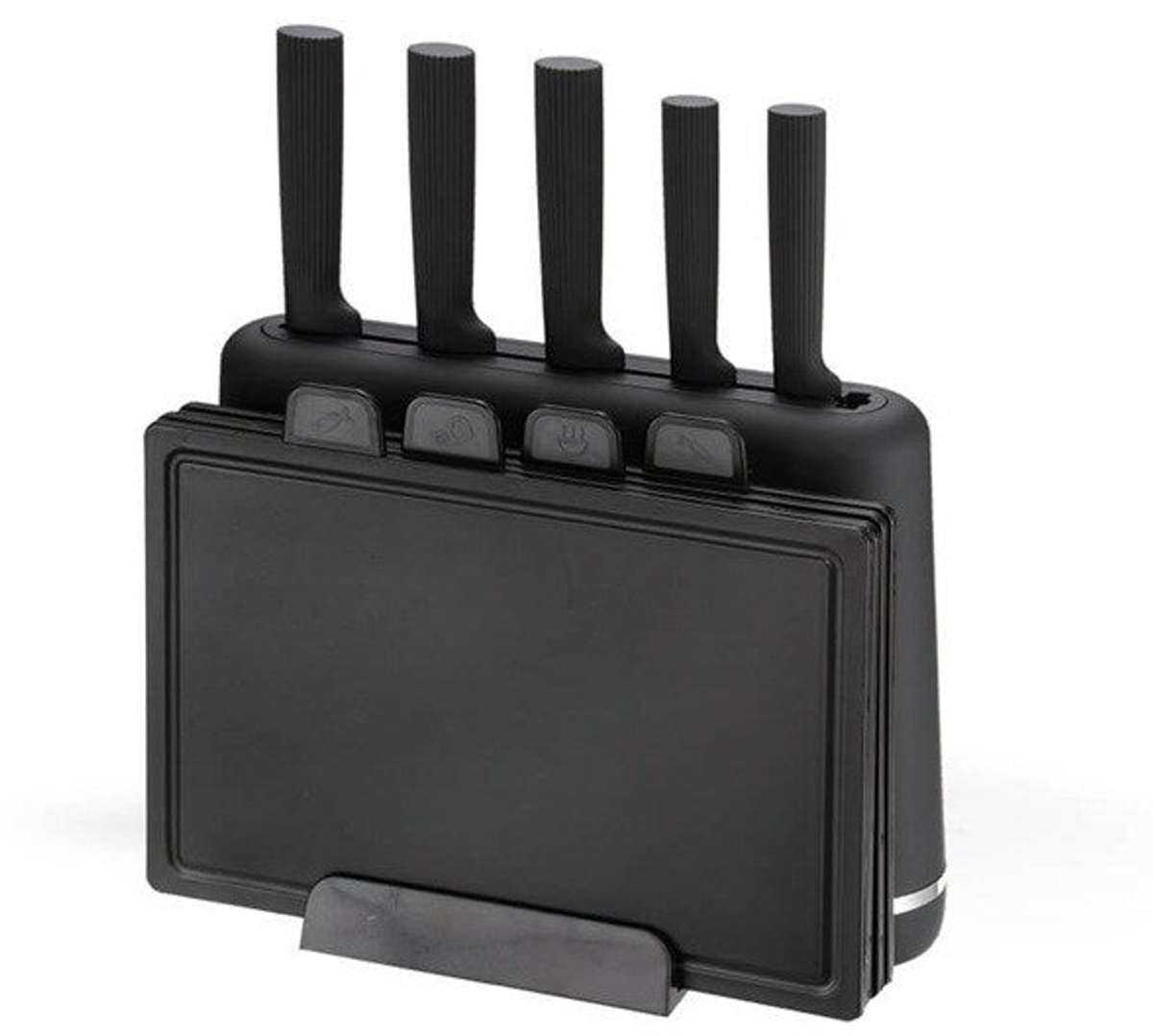 Maestro MR-1412-BLACK Knife set with block + Cutting board set Black