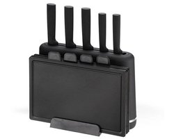 Maestro MR-1412-BLACK Knife set with block + Cutting board set Black