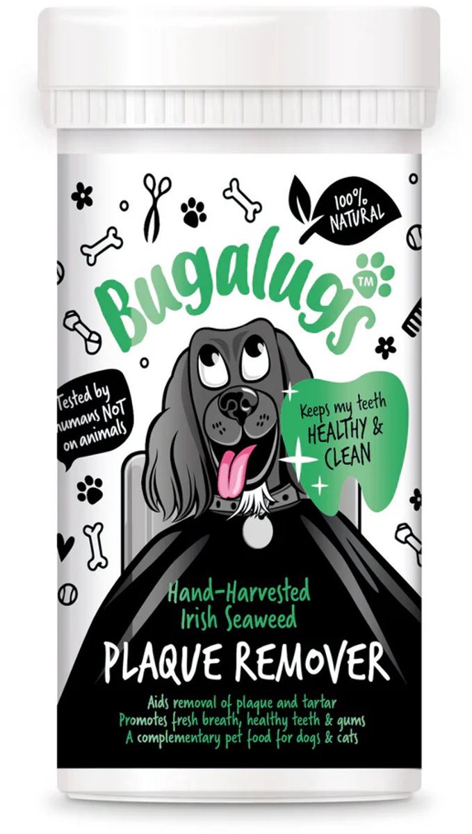 Bugalugs Plaque Remover - Tandplakverwijderaar voor Honden & Katten – 70g Pot met Maatschepje – Natuurlijk Gebitsverzorging Poeder