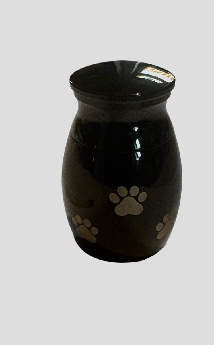 Mini urn - Gedenk urntje - Voor kleine hoeveelheid as - 2,5 cm - Herinnering urn - Zwart