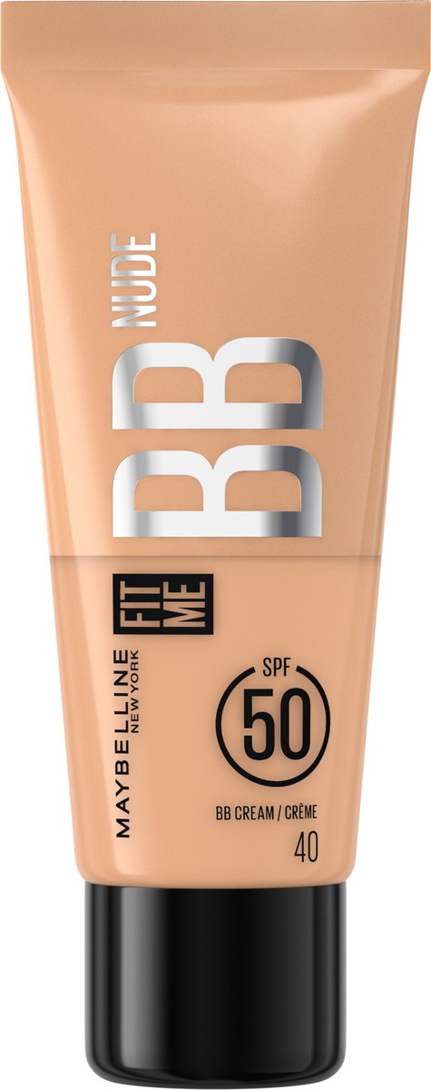 Maybelline Fit Me BB Nude- BB crème- Basis verrijkt met 90% verzorgende ingrediënten- SPF 50- NUDE 40- 30 mL x3