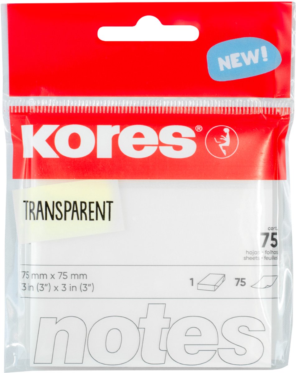 Kores Memoblokken - Transparant, blanco