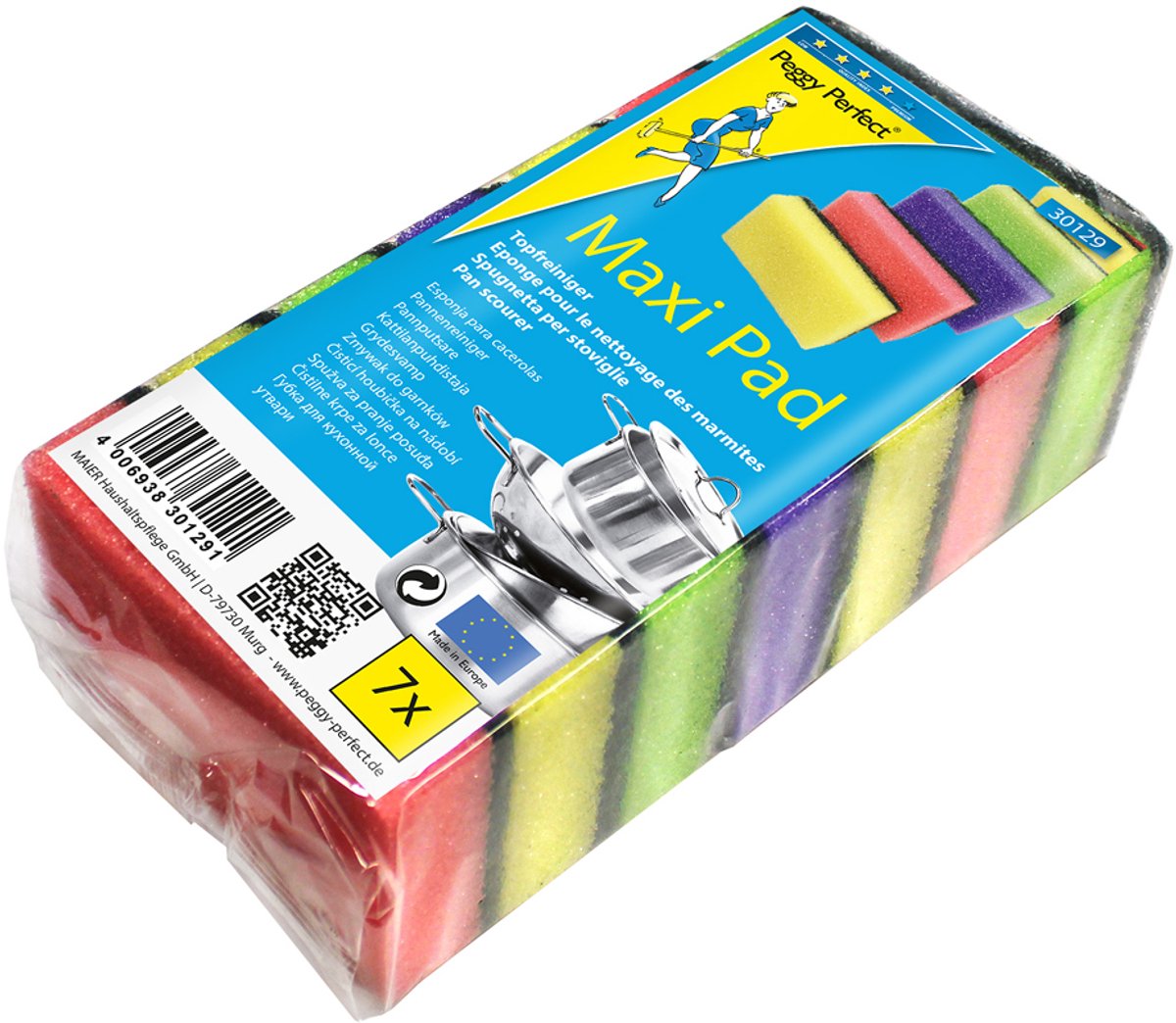 Peggy Perfect pannenspons Maxi Pad, 7 in een pak