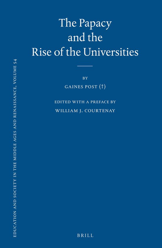 Education and Society in the Middle Ages and Renaissance54-T ... - cover