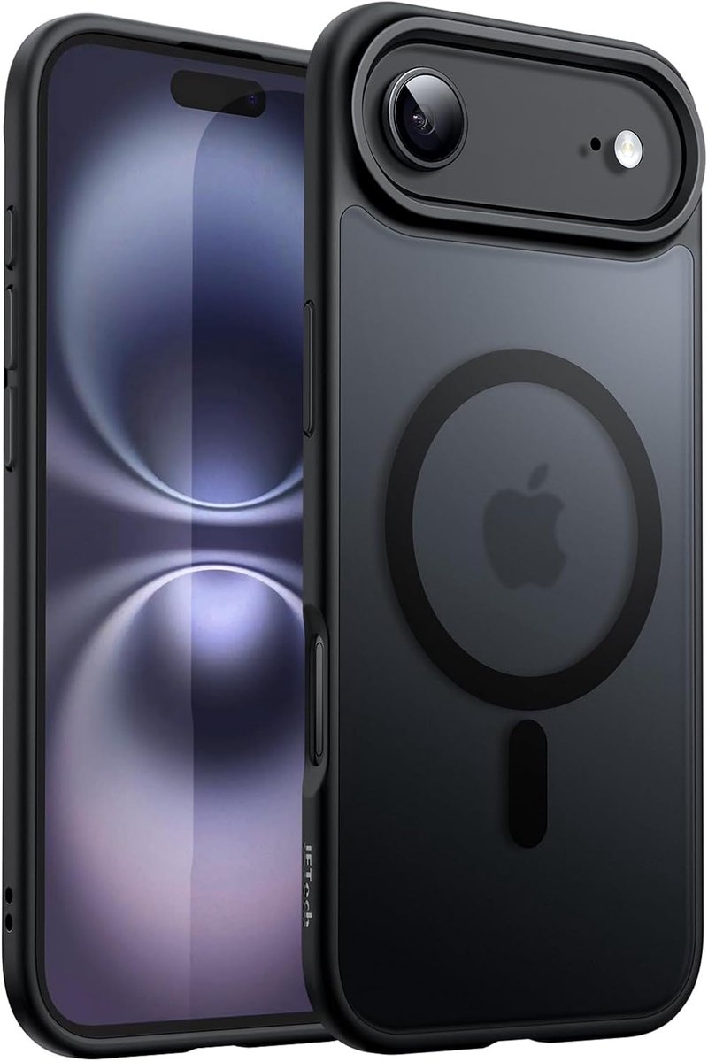 Zandarix Geschikt voor Apple iPhone 17 Air - Geschikt voor Mag - Doorschijnende Matte Achterkant Slank - Back Cover Hoesje - Zwart