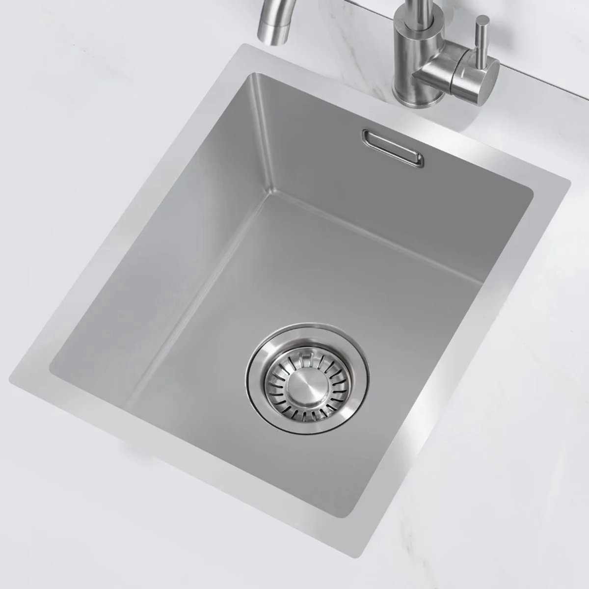 Nurion Spoelbak RVS 34,5 x 34,5 cm – Spoelbak Keuken - Spoelbakken Keuken – Wasbak Keuken - zonder Kraangat
