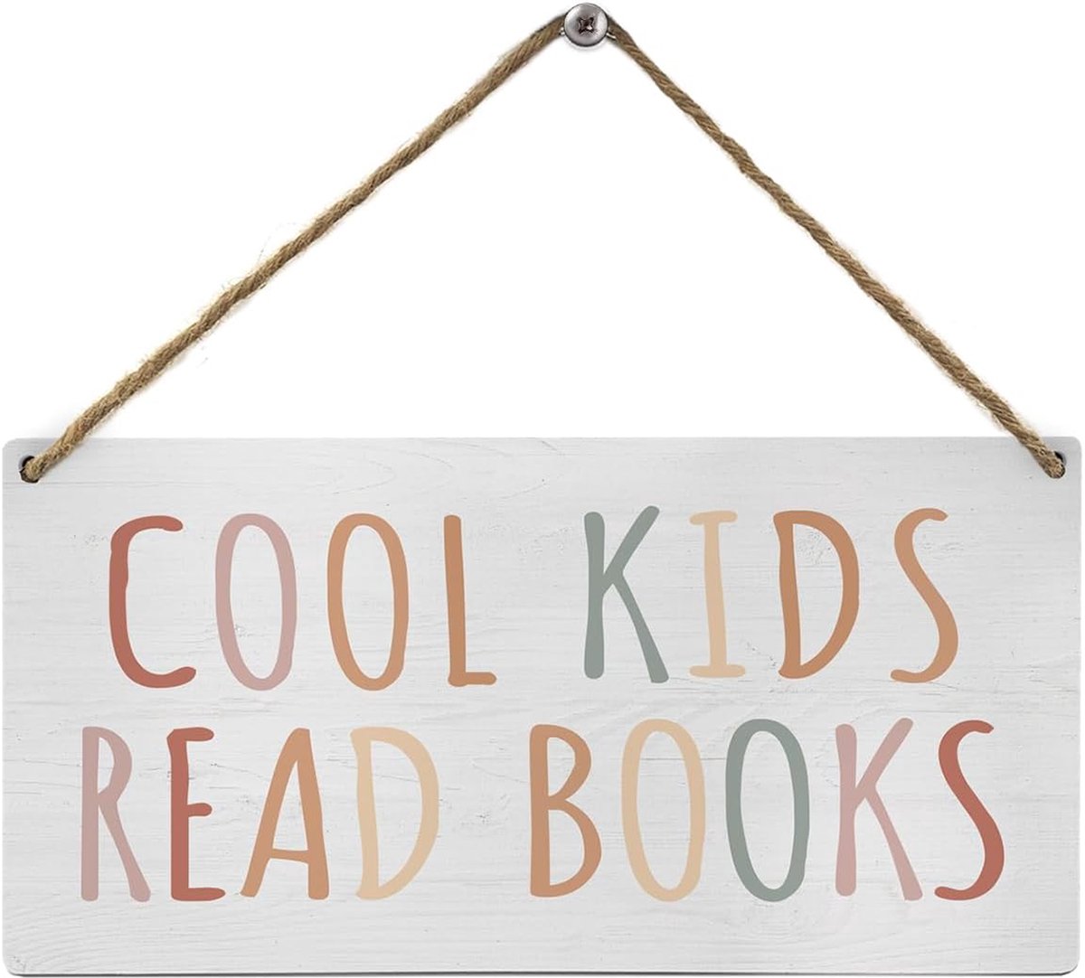 Cool Kids Read Books - Houten Bordje - Babykamer - Kinderkamer - Jongen - Meisje - Wanddecoratie - Wandbord - Decoratie - Interieur