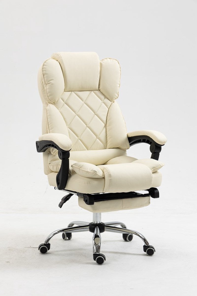 ActiveJet YK7416 - Bureaustoel - Ergonomisch - Met Uitschuifbare Voetensteun - Beige Kunstleer