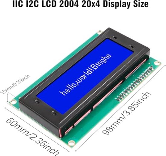 LCD Display Module 2004 16x2 Tekens Display I2C Compatibel met Arduino ...
