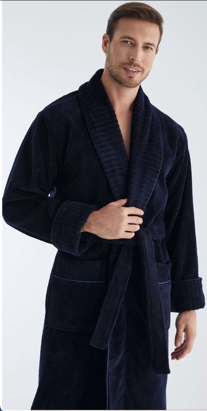 Heren Bamboe Katoen Badjas Kai / Blauw / maat L-XL